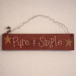Pure & Simple rustic wood wall hanging
